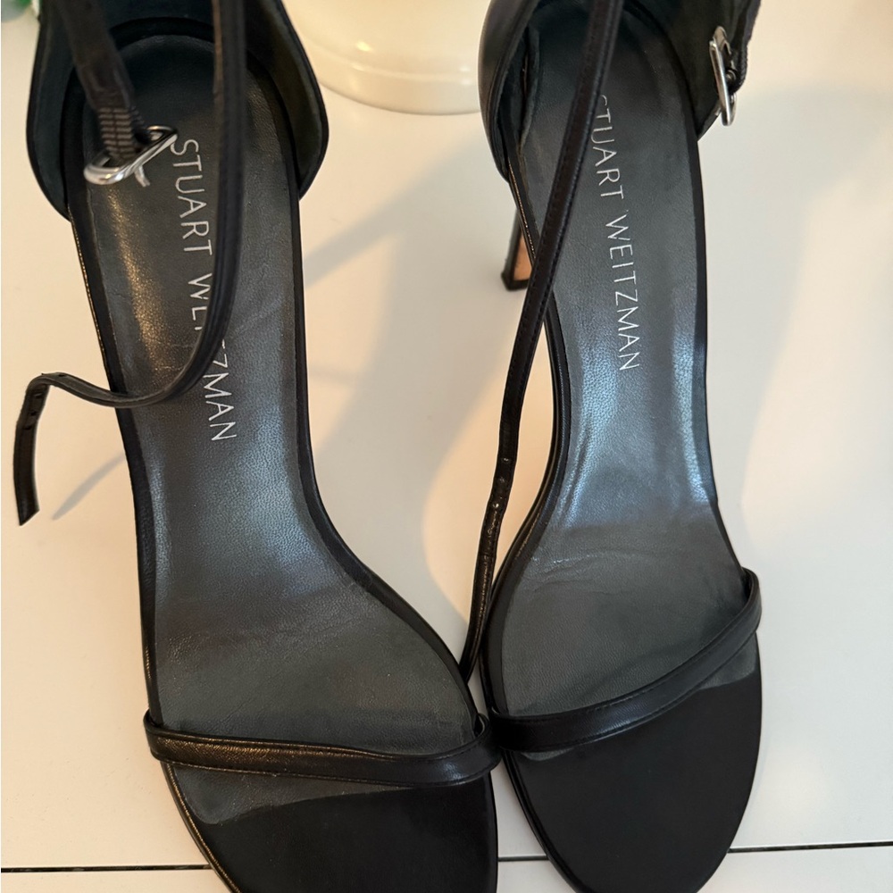 Stuart Weitzman Black Strappy Sandals